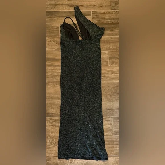Michael Costello Jacoub Glittering One-Shoulder Dress